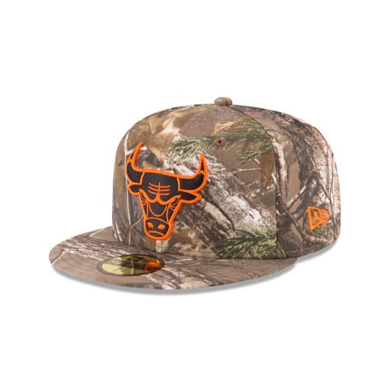 NBA Chicago Bulls Realtree Orange Hit 59Fifty Fitted (XEN4840) - Brown New Era Caps